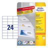 Avery 70 x 37 mm Multipurpose General-Use Labels With Ultragrip, 240 Labels/10 Page, White, 3474-10