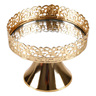 Helvacioglu Steel with Gold Plated Decorative Cake Holder Stand, 10 cm, HEL410G