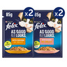 Purina Felix As Good As It Looks Adult Cat Food in Jelly (2 x 85 g Chicken Pouches + 2 x 85 g Salmon Pouches)