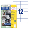 Avery 105 x 48 mm Multipurpose General-Use Labels With Ultragrip, 120 Labels/10 Page, White, 3424-10