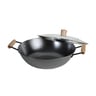 Chefline Cast Iron Double Handle Wok Pan, 32 cm