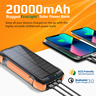 Promate 20000mah Power Bank, Solar Powered Portable Charger With Wireless Charging, Usb-c Power Delivery Port, Qc 3.0 Port, 5v/3a Usb Ports, Ip66 Protection And Led Light, Solartank-20pdqi