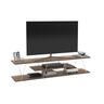 Home Canvas Tars Modern TV Stand for Living Room, TV Unit Media Easy Assembly (143cmX32cmX31cm)- Walnut and Chrome RF160102