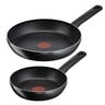 Tefal Hard Titanium Non-stick Fry Pan Set, 26 cm + 20 cm, Black