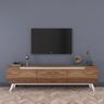 Home Canvas TV Unit Modern Free Standing TV Stand 180 cm - Walnut 795