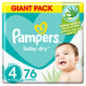 Pampers Baby-Dry Taped Diapers with Aloe Vera Lotion, up to 100% Leakage Protection for Over 12 Hours Size 4 9-14kg 76 pcs