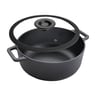 Prestige Pre-Seasoned Cast Iron Cooking Pot / Dutch Oven / Casserole 24 Cm With Glass Lid PR48897