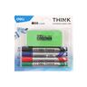 Deli Whiteboard Marker 4pc Pack Assorted