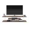 Home Canvas Tars Modern TV Stand for Living Room, TV Unit Media Easy Assembly (143cmX32cmX31cm)- Walnut and Chrome RF160102