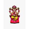 Maple Leaf Eco Friendly Ganesha Idol, Seated on Chowki Painted 15cm Assorted