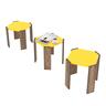 Home Canvas Hansel Nested Coffee Table Set of Three for Living Room Home Office Contemporary Stacking End Side Table Leisure Night Stand Telephone Table (Walnut-Yellow) RF150106