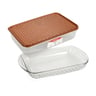 Anchor Hocking Basketweave Baking Dish 12.inch 3 Quarter 13959 +  Milton Flat Max Plastic Container 2.5Ltr