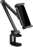 Technomounts Tablet Stand Desktop Clip Flexible 360 Degree Phone Holder Table Clamp Stand Adjustable Height Stand fits 4 to13 Inch Phone and Tablet Displays IPAD 12.9 (Black)