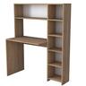 Home Canvas Computer Desk with Bookshelf and Shelves White (Walnut) 2025