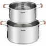 Tefal OPTI'space Stainless Steel Cookware Set, 6 pcs(Including Lids), Silver