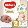 Huggies Extra Care Newborn Size 2 4 - 6 kg Carry Pack 21 pcs