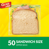 Glad Sandwich Zipper Bags, Size 14.4cm x 16.5cm 50 pcs