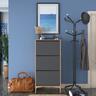 Home Canvas Otto Shoe Cabinet Walnut and Dark Grey RM2817