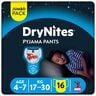 Huggies DryNites Pyjama Pants 4-7 years Bed Wetting Diaper Boys 17-30 kg Jumbo Pack 16 pcs