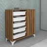 Home Canvas Compo Multifunctional Cabinet (5 Baskets, Walnut) BF00208