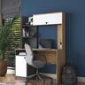 Home Canvas Blend Desk With Hutch Grey & Oak 2584