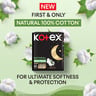 Kotex Natural Maxi Protect Thick 100% Cotton Overnight Sanitary Pads with Wings 22 pcs