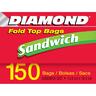 Diamond Sandwich Fold Top Bags 14cmx16.5cm 150pcs