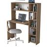 Home Canvas Computer Desk with Bookshelf and Shelves White (Walnut) 2025