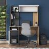 Home Canvas Blend Desk With Hutch Grey & Oak 2584