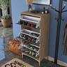 Home Canvas Otto Shoe Cabinet Walnut and Dark Grey RM2817