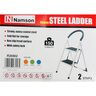 Namson Foldable 2 Step Steel Ladder with Non Slip Grip & Safety Lock, R26902