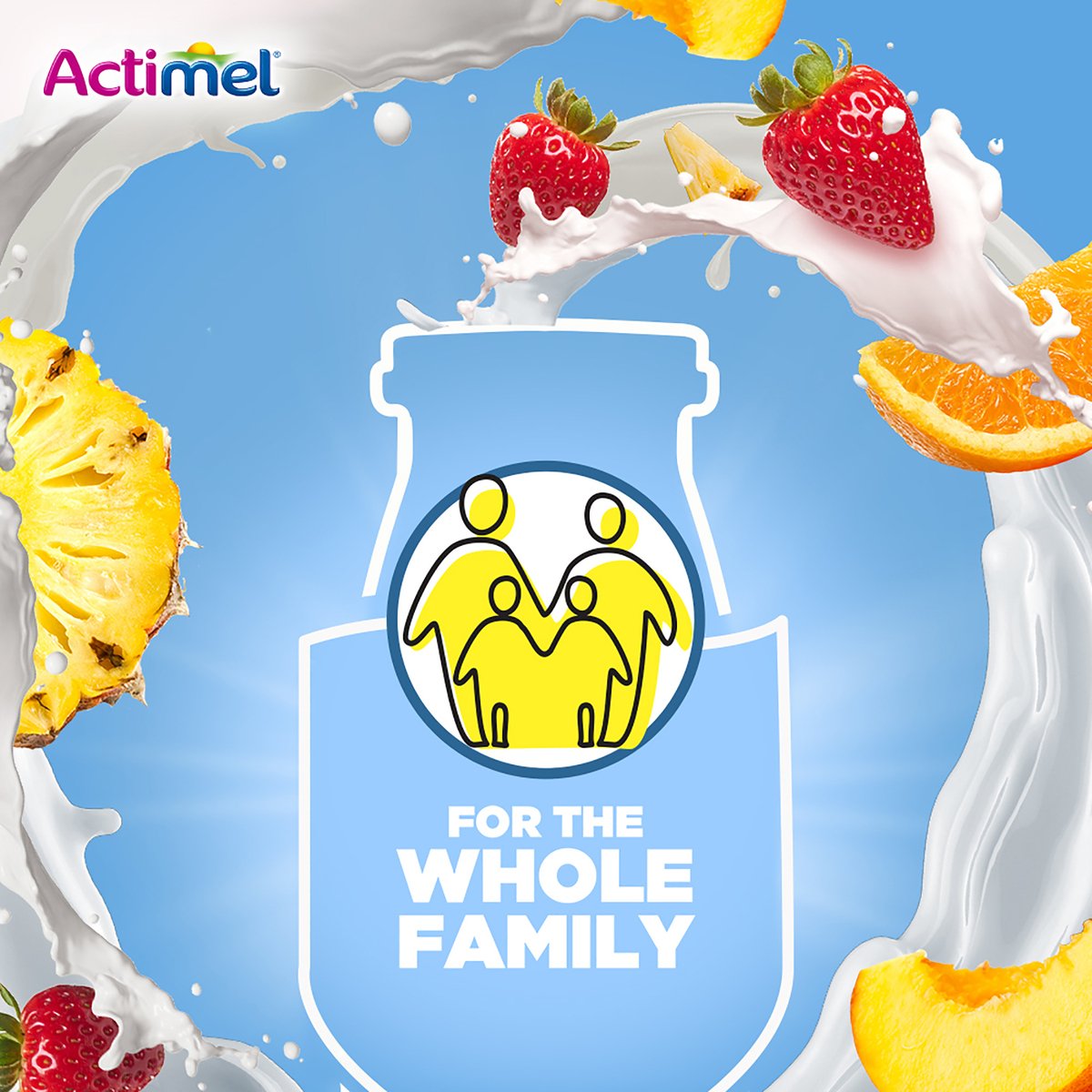 Actimel Multi-Fruit Flavored Low Fat Dairy Drink 4 x 93 ml