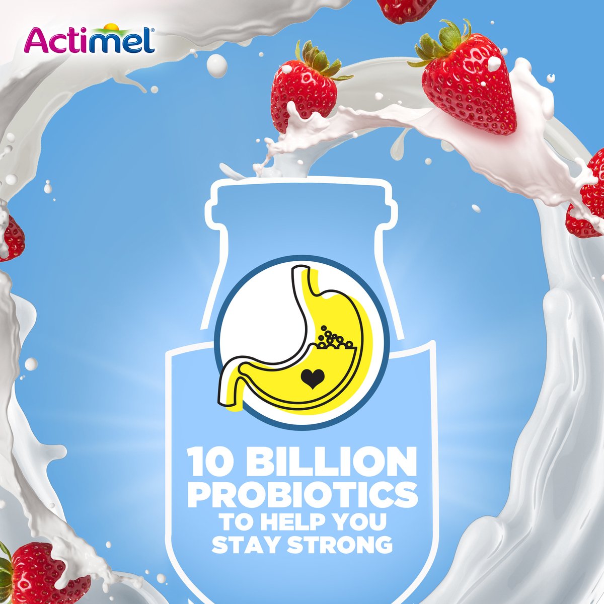 Actimel Strawberry Flavored Low Fat Dairy Drink 93 ml 6+2