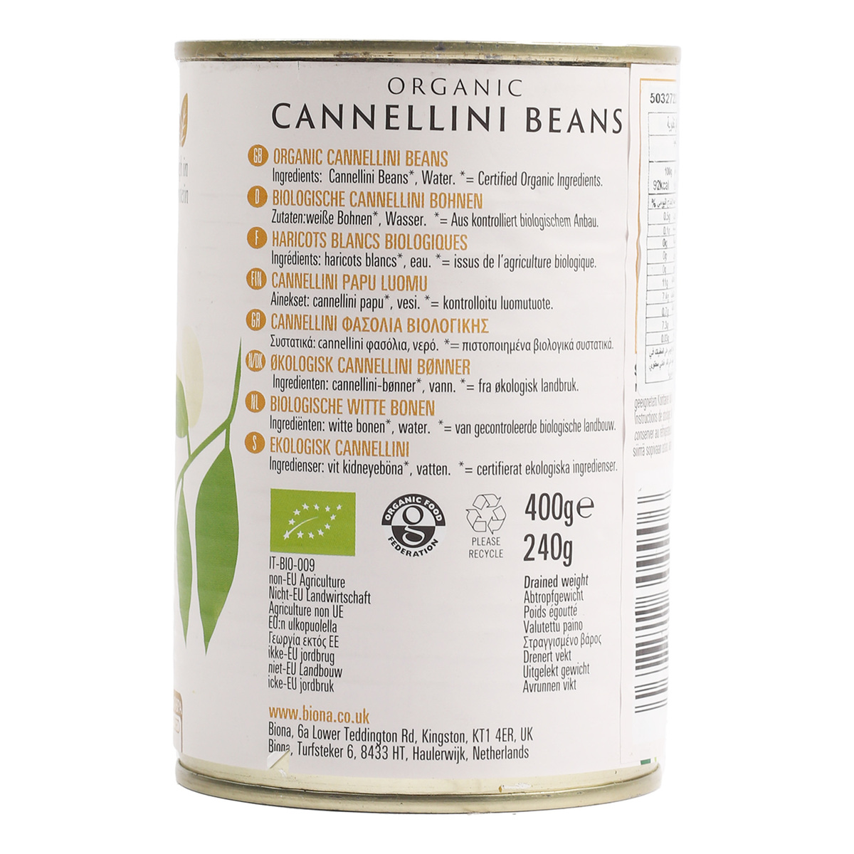 Biona Organic Cannellini Beans 400 g