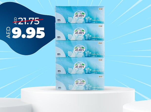 Al Ain Facial Tissue 2ply Value Pack 5 x 150 Sheets