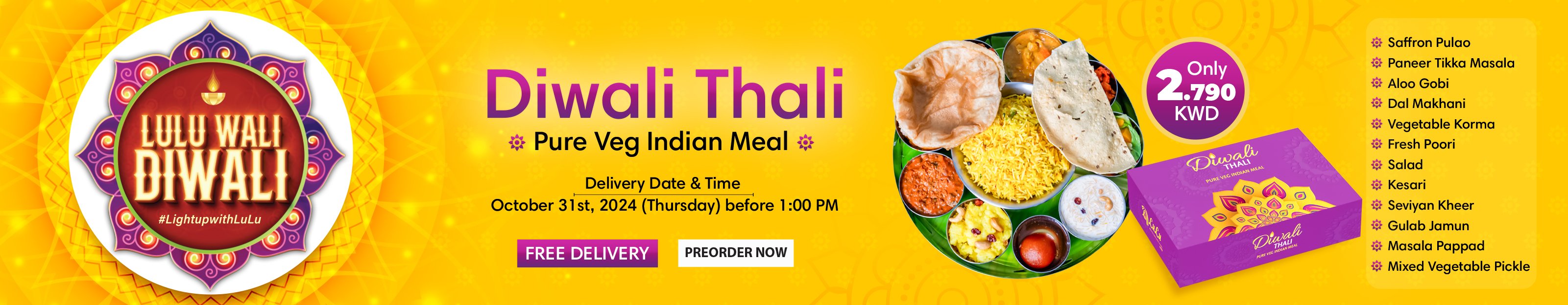 Diwali Thali Pre order Oct 2024