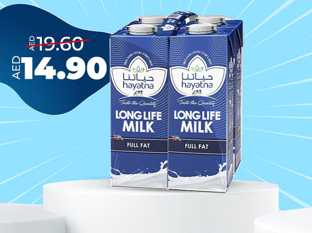 Hayatna Full Fat Long Life Milk 4x1 L