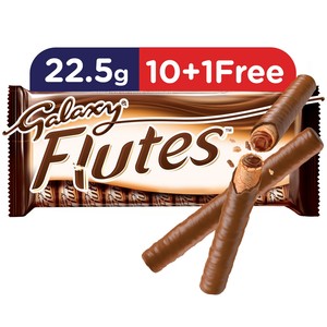 Galaxy Flutes Chocolate Twin Finger 22.5 g 10 + 1 Free