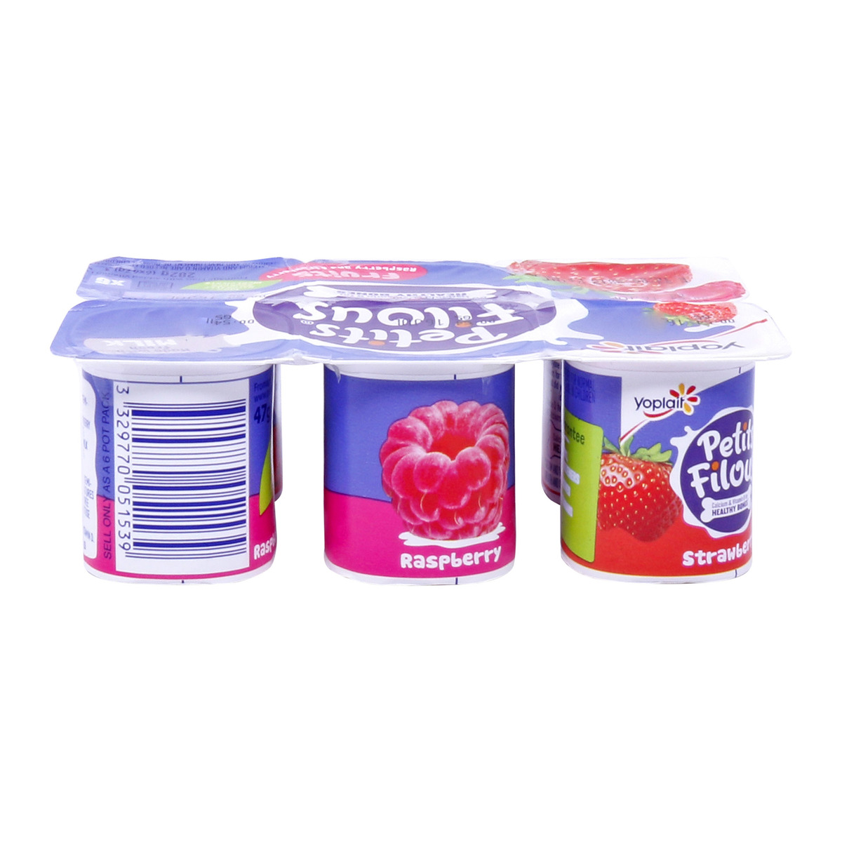 Yoplait Petits Filous Raspberry And Strawberry 6 X 47g Flavoured