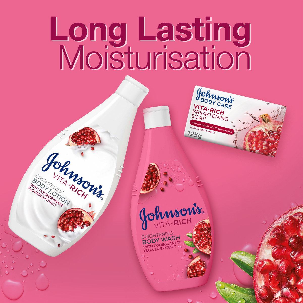 Гель для душа Johnson's body Care Vita-Rich Pomegranate Flower. Vita Rich tabletkasi haqida.