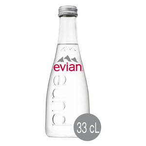 Evian Natural Mineral Water Glass Bottle 330 ml