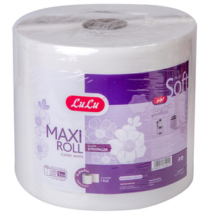 LuLu Embossed Classic White Soft Maxi Roll 1ply 300m 1 pc