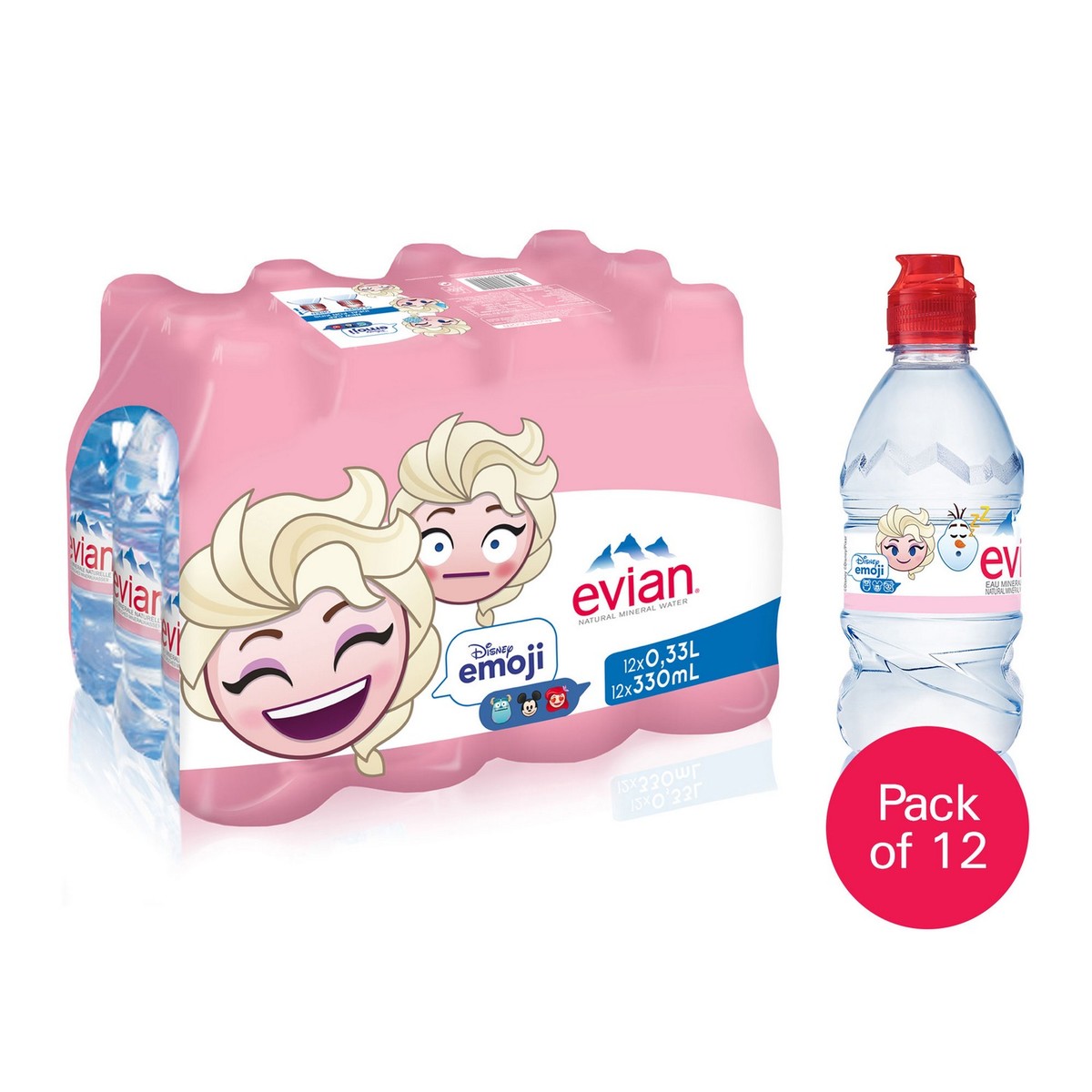 Buy Evian Natural Mineral Water For Kids 330ml Assorted X 12 Pieces Online Lulu Hypermarket Uae