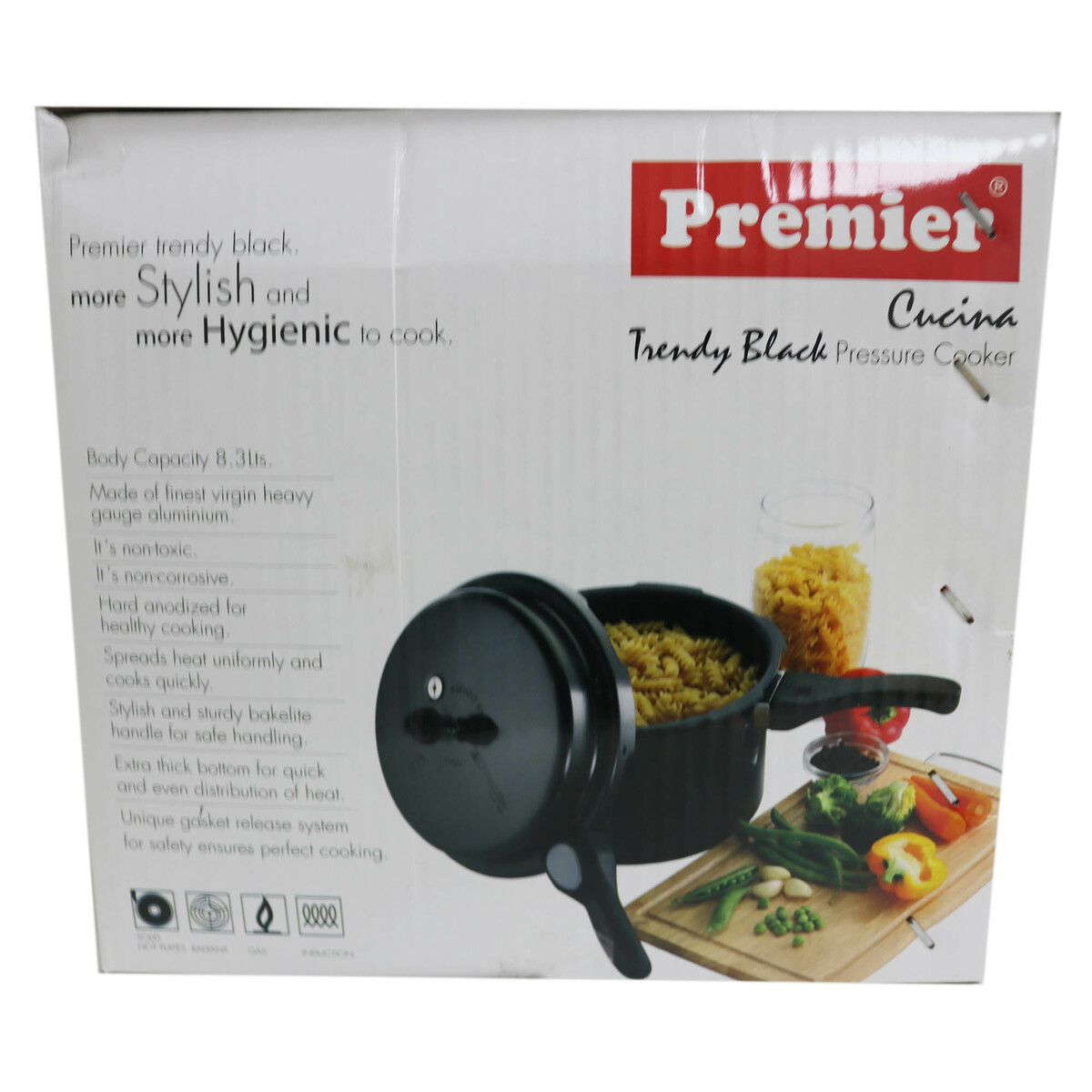 Premier Pressure Cooker Black Trendy Induction Base 10L Online at Best