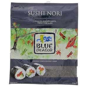 Blue Dragon Sushi Nori Roasted Seaweed Sheets 5 pcs 11 g