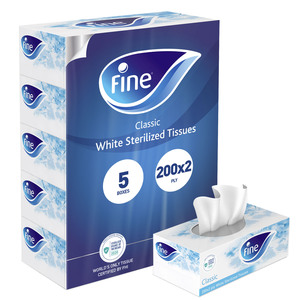 Fine Facial Tissue White Sterilized 2ply 200 Sheets