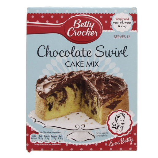 Buy Betty Crocker Chocolate Swirl Cake Mix 425 Gm Online - Lulu ...