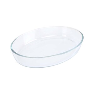 Chefline HSAP24L Borosilicate Glass Oval Baking Dish, 2.4 Litre, Transparent