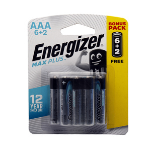 Energizer Max Plus AAA Alkaline Battery 6+2