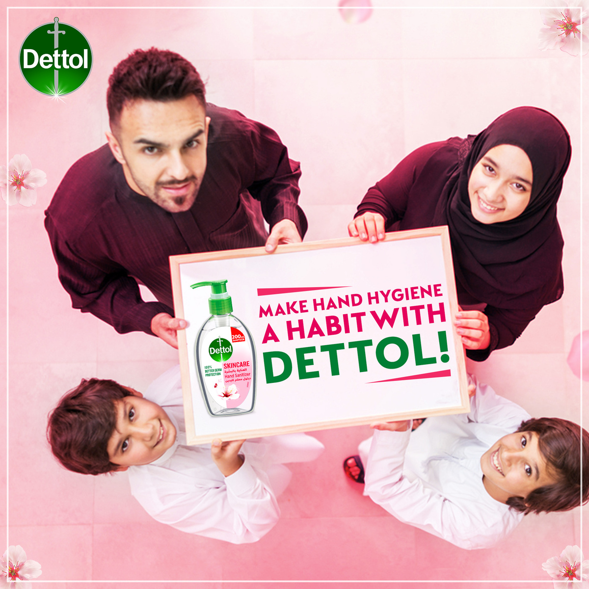 Dettol Skincare Hand Sanitizer for 100% Better Germ Protection & Personal Hygiene 200 ml